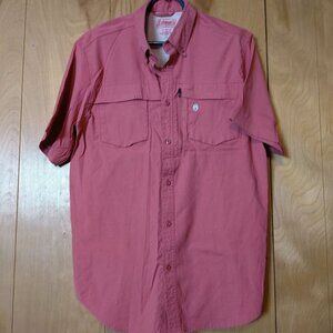 Coleman Men's Large Short Sleeve Button Front Shirt Outdoor Hiking Fishing